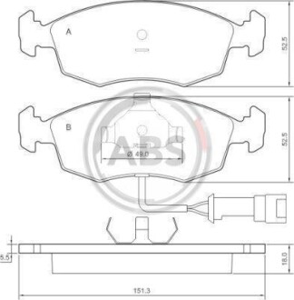 Тормозные колодки перед. Ford Escort/Sierra 84-99 (ATE) A.B.S. 36519