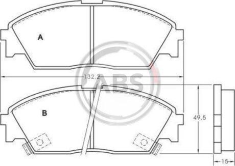 Комплект гальмівних колодок A.B.S. 36616 (фото 1)
