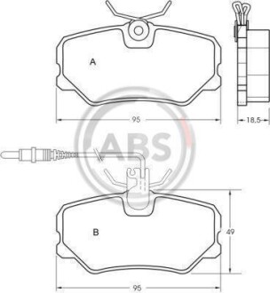 Колодки гальмівні перед. 405 (92-99) A.B.S. 36651