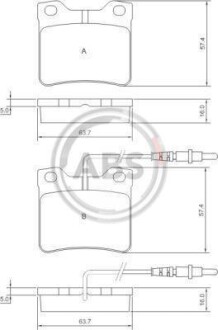 Гальмівні колодки зад. Peugeot 406/607 95- (ATE) A.B.S. 36683