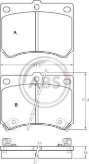 Фото 1 - колодки гальмівні MAZDA 323/323-F/MX3 передн. A A.B.S. 36727 Колодки гальмівні MAZDA 323/323-F/MX3 передн. A A.B.S. 36727 (фото 1)