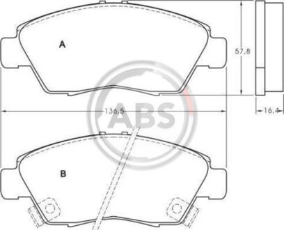 Гальмівні колодки перед Civic 89-12 A.B.S. 36831