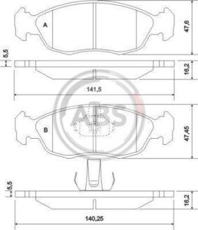 Тормозные колодки перед. Peugeot 306/Citroen Xsara 94-02 (ATE) A.B.S. 36978