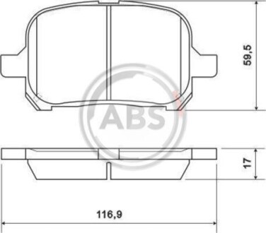 Колодки тормозные перед. Avalon/Camry/ES/Mark/RX (96-06) A.B.S. 37033 (фото 1)