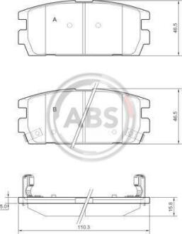 Колодка гальм. диск. задн. (ABS) A.B.S. 37324 (фото 1)