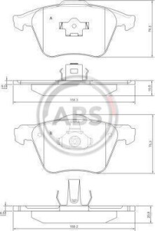 Колодки гальмівні перед. S60/S80/V70/XC70/XC90 (98-14) A.B.S. 37344 (фото 1)