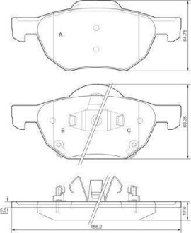 Гальмівні колодки перед. Honda Accord 03-08/CR-V 01-06 (akebono) A.B.S. 37359