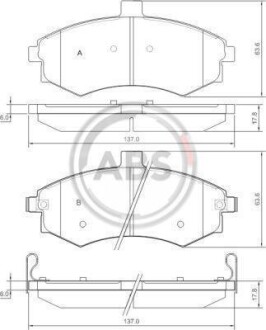 Колодки гальмівні пер. Matrix/Lavita/Elantra/Lantra/Coupe/Cerato 98-10 A.B.S. 37403