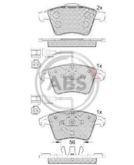 Гальмівні колодки перед. VW Touareg 02-10 (ATE) A.B.S. 37482