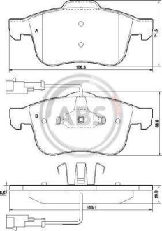 Комплект гальмівних колодок A.B.S. 37485