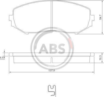 Гальмівні колодки перед. Suzuki Grand Vitara 05-15 (tociko) A.B.S. 37531 (фото 1)