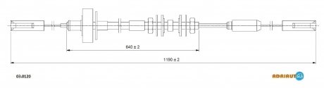 Трос зчеплення AUDI 100 5 cyl.82-84 ADRIAUTO 03.0120 (фото 1)