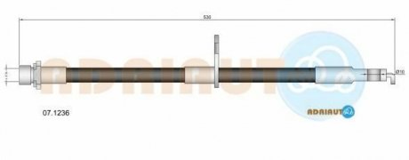 CITROEN Шланг тормозной пер. прав.C1, TOYOTA AYGO ADRIAUTO 07.1236