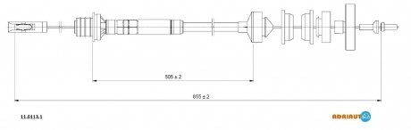 FIAT Трос сцепления Evasion/Jumpy 2,0TB-1,9TDS 95- ADRIAUTO 11.0113.1
