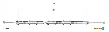 Трос стояночного тормоза задний правый FIAT DOBLO 00-09 ADRIAUTO 1102392