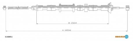 FIAT Трос ручного тормоза Panda 03- 1403 1157 лев. ADRIAUTO 11.0269.1