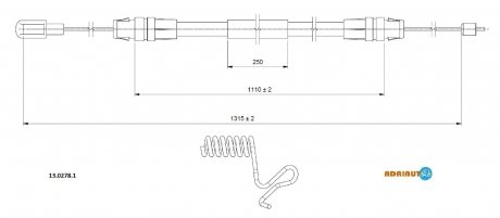 А_Трос гальмівний Ford Transit 2006 ADRIAUTO 13.0278.1