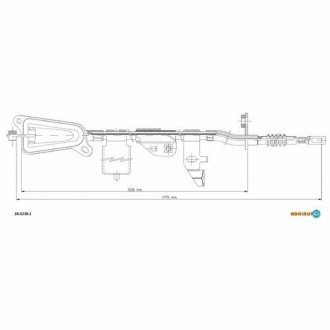 Трос ручного гальма Nissan PRIMERA (P12,WP12)(2002 - 2008) задн.лів. ADRIAUTO 28.0238.1 (фото 1)