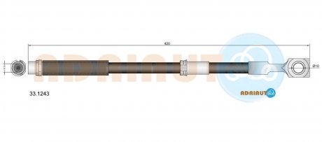 OPEL Шланг тормозной пер. Astra F G 94- ADRIAUTO 33.1243