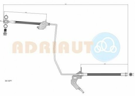 OPEL Шланг тормозной зад. прав. Astra H, Meriva ADRIAUTO 33.1271 (фото 1)