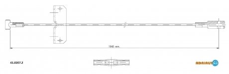 Трос стоянкового гальма центральний RENAULT Trafic 00-14; OPEL Vivaro 01-14 ADRIAUTO 41.0207.2 (фото 1)