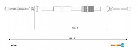 RENAULT Трос ручного тормоза задн. левый Twingo 07- ADRIAUTO 41.0285.1