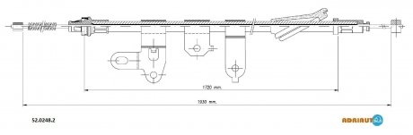 TOYOTA Трос ручного тормоза лев. 11930/1720 мм COROLLA Verso 04- ADRIAUTO 52.0248.2 (фото 1)