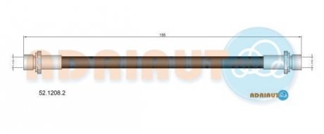 TOYOTA шланг гальм.задн.прав.Auris 07- ADRIAUTO 52.1208.2