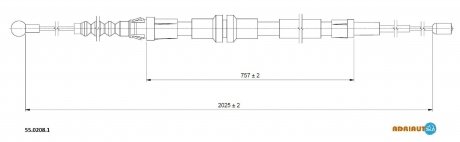 Трос гальмівний VW Caddy all R08- ADRIAUTO 5502081 (фото 1)