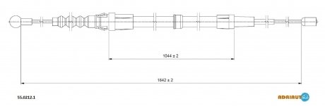 VW Трос ручного тормоза Polo -09 (1044mm) ADRIAUTO 55.0212.1