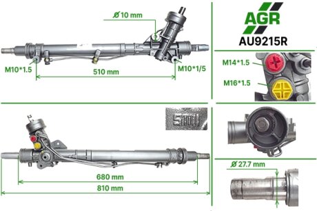 Рульова рейка з ГПК, відновлена, AUDI A6 01.97-01.05;AUDI A6 Avant 11.97-01.05 AGR AU9215R