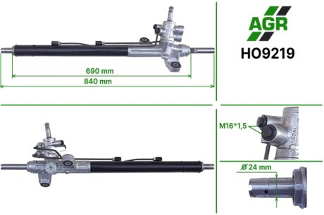 Рулевая рейка с ГУР новая HONDA ACCORD 03-08 USA AGR HO9219