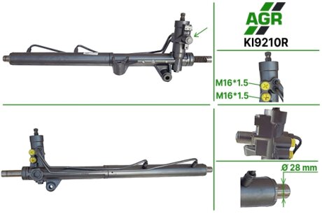 Фото рульова рейка з ГПК, відновлена, KIA SORENTO 2002-2009 AGR KI9210R Рульова рейка з ГПК, відновлена, KIA SORENTO 2002-2009 AGR KI9210R