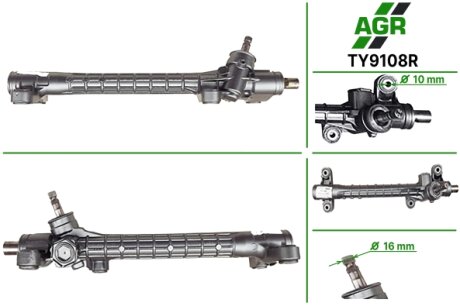 Фото рульова рейка без ПК, відновлена, TOYOTA COROLLA (ZZE12_, NDE12_, ZDE12_) 01-07,COROLLA седан (_ AGR TY9108R Рульова рейка без ПК, відновлена, TOYOTA COROLLA (ZZE12_, NDE12_, ZDE12_) 01-07,COROLLA седан (_ AGR TY9108R