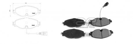 Колодка тормозная, лев/прав, перед VW GOLF VIII универсал (CG5) (07/20-) APPLUS APLUS 71265BAAP