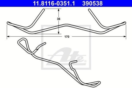 К/т монтажный колодок ATE 11.8116-0351.1