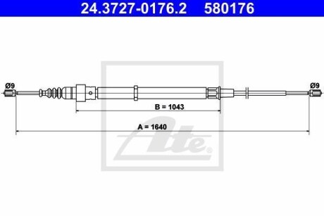 Трос стояночного тормоза ATE 24.3727-0176.2