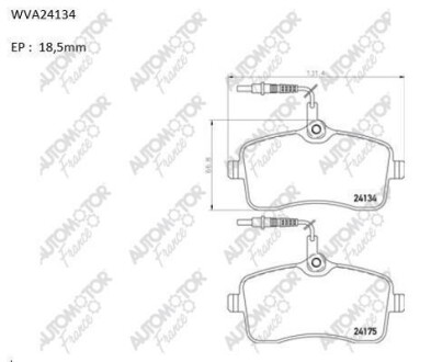 Колодки гальмівні передні Peugeot 407 (04-) Automotor France Automotor-france ABP2605 (фото 1)
