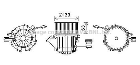 Вентилятор отопителя салона Audi A4 12>15, A5 12/11>, Q5 12/12>, Porsche Macan I AVA COOLING AI8394