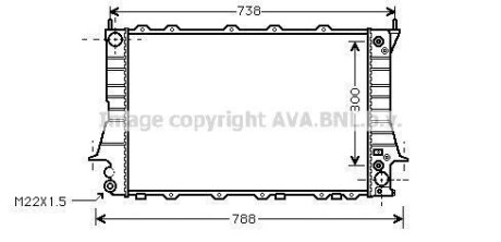 Радиатор охлаждения двигателя AUDI 100/A6 26/8 AT 92-97 (Ava) AVA COOLING AIA2084 (фото 1)