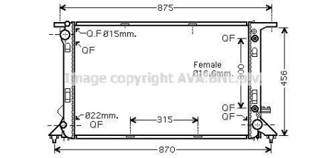 Радіатор охолодження (AVA) AVA COOLING AIA2291