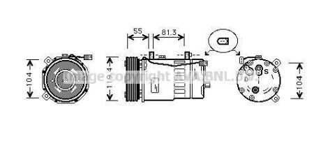 Компресор кондиціонера VW (AVA) AVA COOLING AIAK003