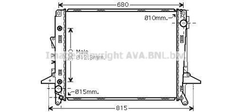 AVA LAND ROVER Радіатор охолодження двиг. Discovery III,IV, Range Rover Sport 2.7TD 04- AVA COOLING AU2197