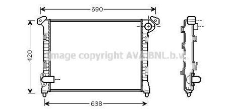 Радіатор, Система охолодження двигуна CLEVER FIT AVA COOLING BW2286 (фото 1)