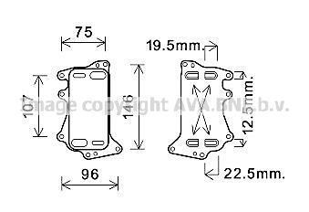 Радиатор масляный КПП BMW 3 F30 (12-), 5 F10 (10-), 7 F01 (09-), X3 F25 (11-), X AVA COOLING BW3556 (фото 1)