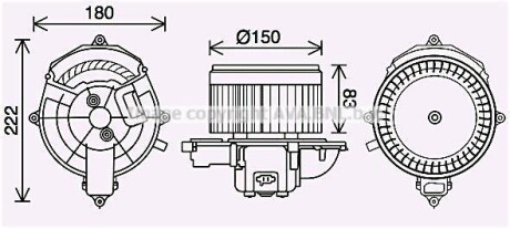 Вентилятор обігрівача салону PSA Berlingo Partner II AC+ AVA AVA COOLING CN8310