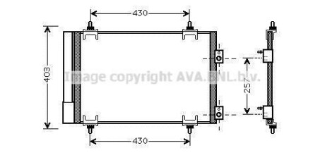 Конденсор кондиціонера C4/C4 PICASSO/P307 04- (AVA) AVA COOLING CNA5231D