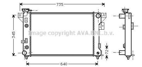 AVA CHRYSLER Радіатор системи охолодження двигуна LE BARON 86-96 AVA COOLING CR2032 (фото 1)