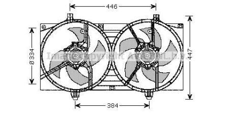AVA NISSAN Вентилятор радіатора ALMERA 00- AVA COOLING DN7528 (фото 1)