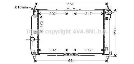 Радіатор охолодження CHEVROLET AVEO (AVA) AVA COOLING DWA2067 (фото 1)